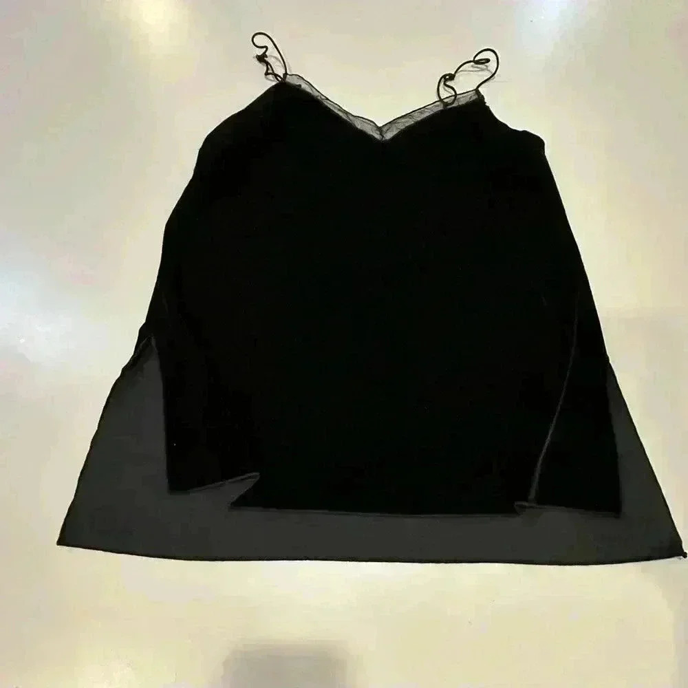Free People Black Velvet Tank Size XS with adjustable Straps
